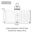 15-well clear acrylic paint palette box 150x75mm with strong magnetic closure and clip - 15 Grids / Clear