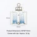 8-grid mini acrylic palette with blue glitter and metal clip, 60x60x10mm size - 8 Compartments / Blue Quicksand