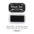 Professional black oil-based ink pad for DIY scrapbooking with sponge and plastic case - Black Ink