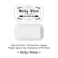 Creamy white high-density oil ink pad for vintage journals and stamps in plastic case - Milky White