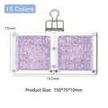 Palette 15 cases en acrylique violet pailleté avec fermeture magnétique et clip métal - 15 Grilles / Sable Mouvant Violet