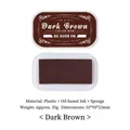 Dark Brown oil-based ink pad in a durable plastic case for vintage scrapbooking - Brown
