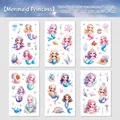 Waterproof Little Mermaid cartoon water transfer tattoo stickers for kids 6-sheet set - Mermaid Princess