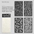 Set of 4 tropical leaf and floral PET stencils for DIY painting and journaling - Vine Heart Pattern