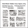 8er Set minimalistische Holzstempel im Vintage Stil mit kunstvoller englischer Typografie - Traum Ewigkeit