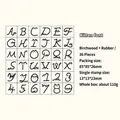 Set di 36 timbri in legno a tema gatto con lettere A-Z e numeri per decorazioni fai da te - Font Gattino