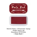 Date Red oil-based ink pad for DIY scrapbooking with sponge inner cushion and plastic cover - Wine Red
