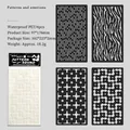 Set of 4 PET stencils for drawing with floral and geometric patterns, 97x176mm size - Floral Pattern Sentiment