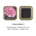 Retro Black square ink pad in a vintage floral metal tin for creative journaling - Vintage Black