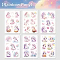 Set di 6 tatuaggi temporanei a forma di unicorno colorato in PET per bambini - Mio Piccolo Pony Rainbow Dash