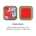 Tampone inchiostro rosso retrò in scatola di metallo vintage per scrapbooking - Rame Retrò
