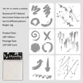 6-teiliges PET-Malschablonen-Set, lasergeschnittene 100x100mm wasserfeste Vorlagen - Tintenmalerei