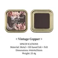 Vintage Copper square ink pad in decorative floral tin for retro scrapbooking crafts - Vintage Copper