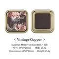 Tampone inchiostro Vintage Copper in scatola di metallo decorata per scrapbooking - Rame Vintage