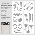 6er-Pack 10x10cm wasserfeste PET-Schablonen für DIY-Malerei und Kunsttagebücher - Poetische Tropfen