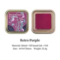 Retro Purple stamp pad in decorative square metal tin for DIY scrapbooking decoration - Vintage Purple