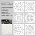 Set of 6 waterproof PET floral mandala stencils for DIY painting and scrapbooking - The Flower Land