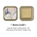 Retro gold ink pad in a square metal tin for creative vintage scrapbooking and card making - Antique Gold