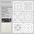 Set of 6 waterproof PET floral stencil templates with geometric patterns for DIY art - Flower Net Forming