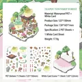 Σετ τρισδιάστατων αυτοκόλλητων DIY Teapot Forest με αδιάβροχο PET και κάρτα σκηνής - Δάσος Του Χωριού Τσαγιέρας