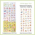 Pegatinas de animales de PET impermeable 94x190mm para scrapbooking y deco DIY - Osito Satisfecho