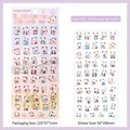 Waterproof PET stickers featuring cute cartoon pandas with purple snack theme - Sweet Cheese Panda