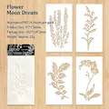Set di 4 stencil floreali in PET impermeabile per pittura e decorazioni fai-da-te - Sogno di Luna di Fiori