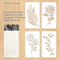 Set di 4 stencil floreali in PET per pittura fai da te e journaling con motivi botanici - Sussurro Tra i Fiori