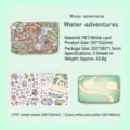 Cute cartoon capybara water park theme 3D diorama sticker set with scene board - Water Adventure