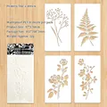 Floral PET stencils set including four artistic botanical hollow templates for journaling - Flowers Like Dream