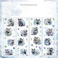 Set di adesivi Blue Cat Blessing Group in PET impermeabile per decorazioni fai-da-te - Pacchetto Benedizione Gatto Blu
