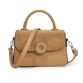 Frosted patchwork small square handbag for women with elegant khaki crossbody strap - Khaki