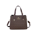 Borsa tote marrone monogramma con logo a canguro dorato e tracolla rimovibile professionale - Marrone D