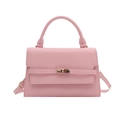Sac à main rose poudré avec fermoir rotatif doré et bandoulière réglable - Rose