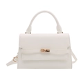Sac à bandoulière blanc minimaliste avec fermoir doré et poignée supérieure - Blanc