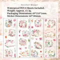 Retro Muppet cat stickers, 4 sheets of waterproof PET floral cat DIY craft decals - Snowball Ragdoll