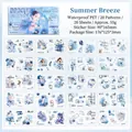 Linfeng Mingxia series stickers set with 20 pieces of waterproof PET blue floral girl decals - Wind Bright Summer