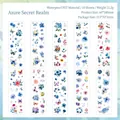 Autocollants PET imperméables Blue Secret Realm, motifs fleurs et papillons, lot de 10 feuilles - Lot de 10 feuilles / Royaume Azur