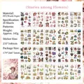20 sheets of PET and Washi vintage floral and portrait decorative sticker pack - Flower Gallery Style