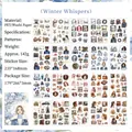 Winter Whispers theme PET washi sticker set with 20 sheets of watercolor designs - Winter Whispers