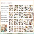 Retro desert theme collage stickers, 20 sheets of PET decorative scrapbooking material - Desert Secrets