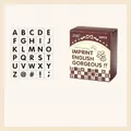 Vintage wooden stamp set with 26 letters and 4 punctuation marks in a gift box - Gorgeous Imprint