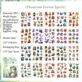 Forest Fairy theme PET sticker set with 20 sheets featuring fantasy forest botanical designs - Magic Forest Elves