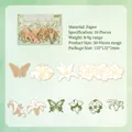 Shadow of Veils series paper stickers with floral and butterfly designs in Moonlit Shadow - Flower Shadow Series - Moon Flower Fragrance