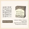 Vintage 30-piece wooden alphabet and symbol stamp set for DIY journaling and crafts - English Elegance