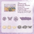 Hollow flower and butterfly decorative craft paper stickers for DIY journaling, 10 pieces - Flower Shadow Series - Flower and Butterfly Charm
