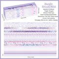 Purple striped washi tape set including 20 rolls with floral and starry sky designs - Purple Mist Dream