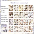 Creative PET Washi sticker book with 20 sheets of vintage floral and lifestyle patterns - Stories among Flowers