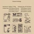 Set di 8 timbri in legno Sentimenti Classici con motivi botanici vintage e gomma - Sentimenti classici