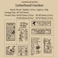 Set di 8 timbri vintage in legno Letter Garden con motivi floreali per scrapbooking - Giardino delle intestazioni